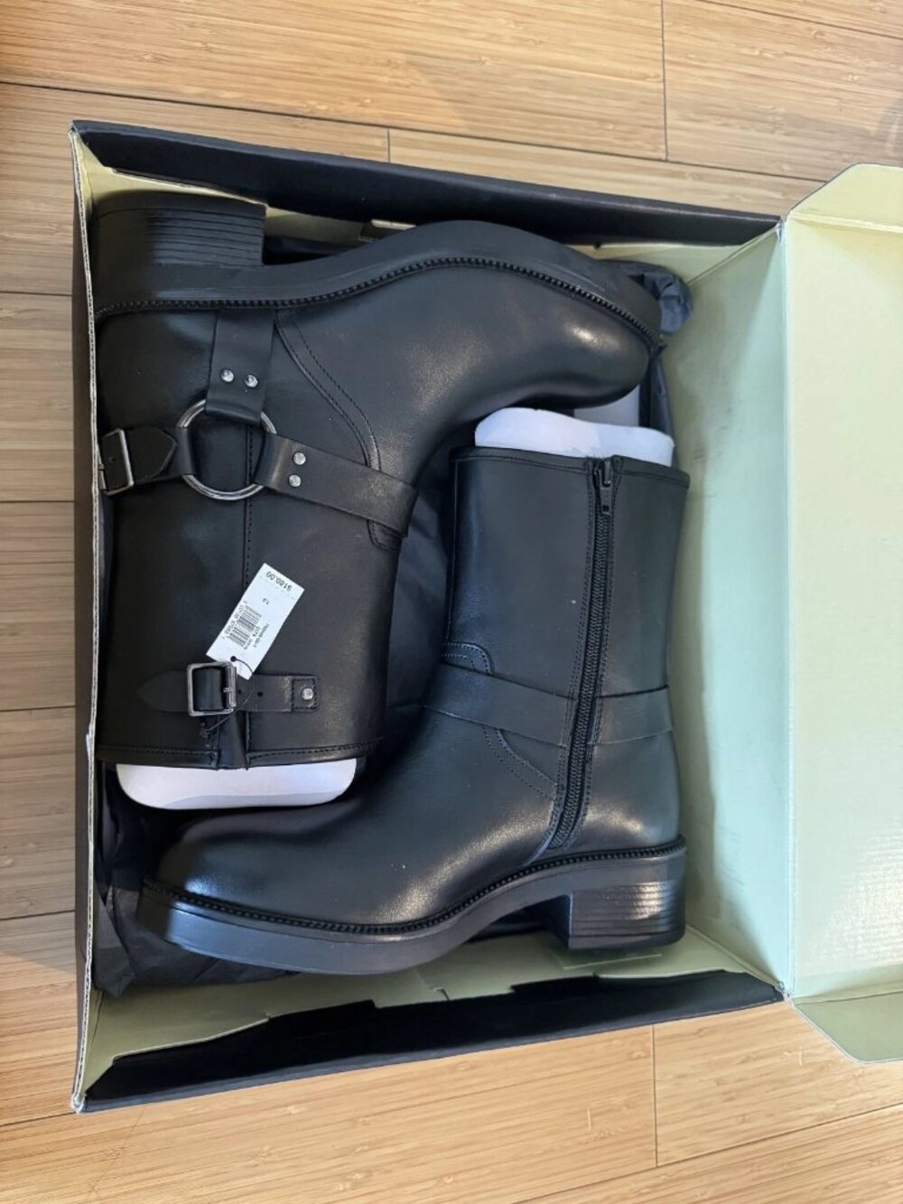 Banana Republic Factory Black Leather Moto Boots 7.5